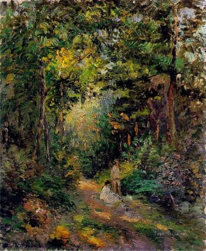 1876 Lienzo - Camino de otoño a través del bosque 1876 Camille Pissarro
